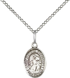 [9039SS/18SS] Sterling Silver Saint Gabriel the Archangel Pendant on a 18 inch Sterling Silver Light Curb chain
