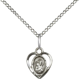 [5414SS/18SS] Sterling Silver Saint Ann Pendant on a 18 inch Sterling Silver Light Curb chain
