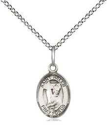 [9043SS/18SS] Sterling Silver Saint Helen Pendant on a 18 inch Sterling Silver Light Curb chain