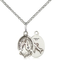 [9057SS/18SS] Sterling Silver Saint Joseph of Cupertino Pendant on a 18 inch Sterling Silver Light Curb chain