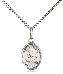 [9059SS/18SS] Sterling Silver Saint Joshua Pendant on a 18 inch Sterling Silver Light Curb chain