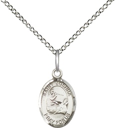 [9059SS/18SS] Sterling Silver Saint Joshua Pendant on a 18 inch Sterling Silver Light Curb chain