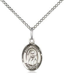 [9064SS/18SS] Sterling Silver Saint Louise de Marillac Pendant on a 18 inch Sterling Silver Light Curb chain