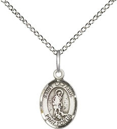 [9066SS/18SS] Sterling Silver Saint Lazarus Pendant on a 18 inch Sterling Silver Light Curb chain