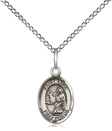 [9068SS/18SS] Sterling Silver Saint Luke the Apostle Pendant on a 18 inch Sterling Silver Light Curb chain