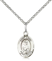 [9081SS/18SS] Sterling Silver Saint Louis Pendant on a 18 inch Sterling Silver Light Curb chain