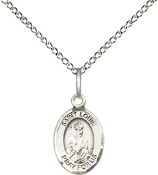 [9081SS/18SS] Sterling Silver Saint Louis Pendant on a 18 inch Sterling Silver Light Curb chain