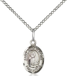 [9085SS/18SS] Sterling Silver Saint Bonaventure Pendant on a 18 inch Sterling Silver Light Curb chain