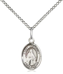 [9110SS/18SS] Sterling Silver Saint Veronica Pendant on a 18 inch Sterling Silver Light Curb chain