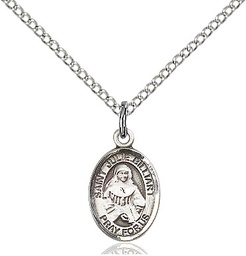[9117SS/18SS] Sterling Silver Saint Julie Billiart Pendant on a 18 inch Sterling Silver Light Curb chain