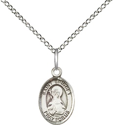 [9122SS/18SS] Sterling Silver Saint Bridget of Sweden Pendant on a 18 inch Sterling Silver Light Curb chain