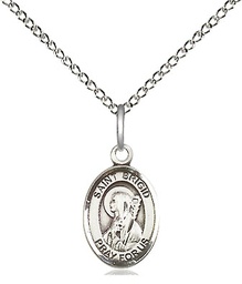 [9123SS/18SS] Sterling Silver Saint Brigid of Ireland Pendant on a 18 inch Sterling Silver Light Curb chain