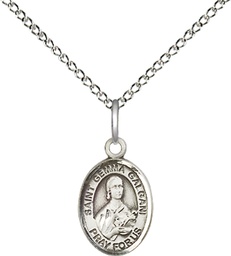 [9130SS/18SS] Sterling Silver Saint Gemma Galgani Pendant on a 18 inch Sterling Silver Light Curb chain