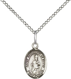 [9202SS/18SS] Sterling Silver Saint Augustine of Hippo Pendant on a 18 inch Sterling Silver Light Curb chain