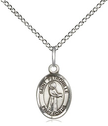 [9209SS/18SS] Sterling Silver Saint Petronille Pendant on a 18 inch Sterling Silver Light Curb chain