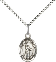 [9209SS/18SS] Sterling Silver Saint Petronille Pendant on a 18 inch Sterling Silver Light Curb chain