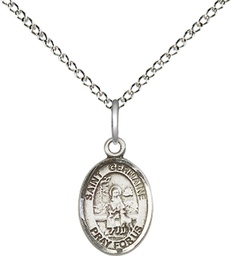 [9211SS/18SS] Sterling Silver Saint Germaine Cousin Pendant on a 18 inch Sterling Silver Light Curb chain