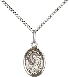 [9221SS/18SS] Sterling Silver Saint Alphonsus Pendant on a 18 inch Sterling Silver Light Curb chain