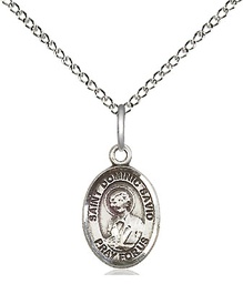 [9227SS/18SS] Sterling Silver Saint Dominic Savio Pendant on a 18 inch Sterling Silver Light Curb chain