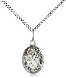 [9233SS/18SS] Sterling Silver Saint Bernard of Clairvaux Pendant on a 18 inch Sterling Silver Light Curb chain