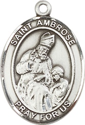 [8137SS] Sterling Silver Saint Ambrose Medal
