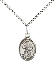 [9244SS/18SS] Sterling Silver Saint Zita Pendant on a 18 inch Sterling Silver Light Curb chain