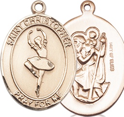 [8143GF] 14kt Gold Filled Saint Christopher Dance Medal