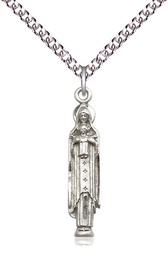 [5939SS/24SS] Sterling Silver Madonna &amp; Child Pendant on a 24 inch Sterling Silver Heavy Curb chain