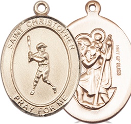 [8150GF] 14kt Gold Filled Saint Christopher Baseball Medal