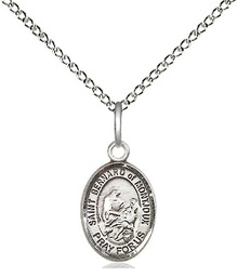 [9264SS/18SS] Sterling Silver Saint Bernard of Montjoux Pendant on a 18 inch Sterling Silver Light Curb chain