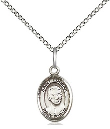 [9266SS/18SS] Sterling Silver Saint Eugene de Mazenod Pendant on a 18 inch Sterling Silver Light Curb chain