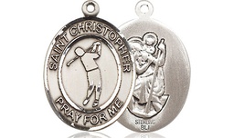 [8152SS] Sterling Silver Saint Christopher Golf Medal