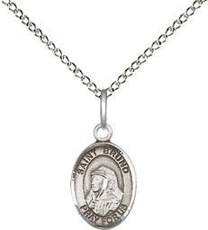 [9270SS/18SS] Sterling Silver Saint Bruno Pendant on a 18 inch Sterling Silver Light Curb chain