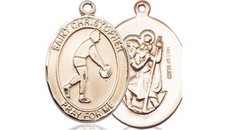 [8153GF] 14kt Gold Filled Saint Christopher Basketball Medal
