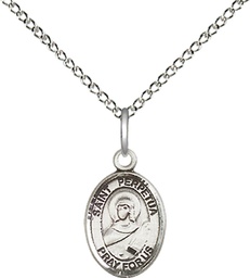 [9272SS/18SS] Sterling Silver Saint Perpetua Pendant on a 18 inch Sterling Silver Light Curb chain