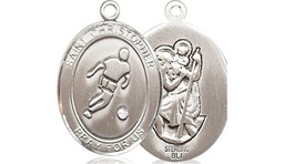 [8154SS] Sterling Silver Saint Christopher Soccer Medal