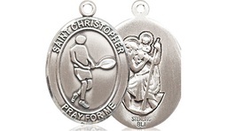 [8156SS] Sterling Silver Saint Christopher Tennis Medal