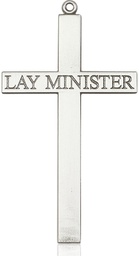 [5954SS] Sterling Silver Lay Minister Cross Medal