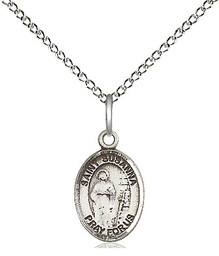 [9280SS/18SS] Sterling Silver Saint Susanna Pendant on a 18 inch Sterling Silver Light Curb chain