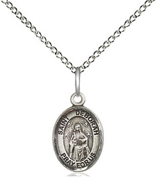 [9286SS/18SS] Sterling Silver Saint Deborah Pendant on a 18 inch Sterling Silver Light Curb chain