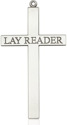 [5958SS] Sterling Silver Lay Reader Cross Medal