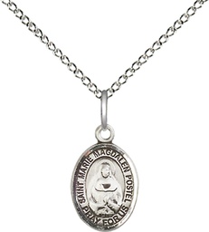 [9294SS/18SS] Sterling Silver Marie Magdalen Postel Pendant on a 18 inch Sterling Silver Light Curb chain