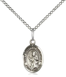 [9300SS/18SS] Sterling Silver Saint Joseph of Arimathea Pendant on a 18 inch Sterling Silver Light Curb chain