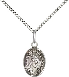 [9301SS/18SS] Sterling Silver Saint Margaret of Cortona Pendant on a 18 inch Sterling Silver Light Curb chain
