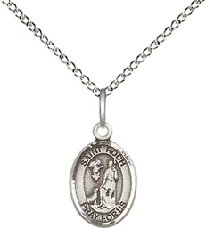 [9310SS/18SS] Sterling Silver Saint Roch Pendant on a 18 inch Sterling Silver Light Curb chain