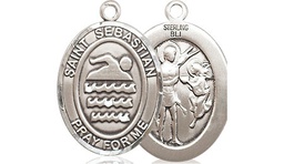 [8167SS] Sterling Silver Saint Sebastian Swimming Medal
