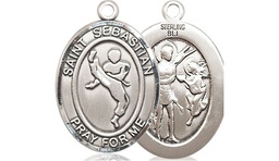 [8168SS] Sterling Silver Saint Sebastian Martial Arts Medal