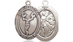 [8170SS] Sterling Silver Saint Sebastian Cheerleading Medal
