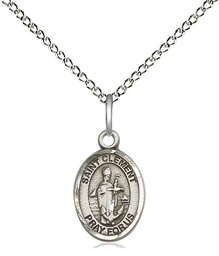 [9340SS/18SS] Sterling Silver Saint Clement Pendant on a 18 inch Sterling Silver Light Curb chain