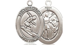 [8175SS] Sterling Silver Saint Sebastian Surfing Medal